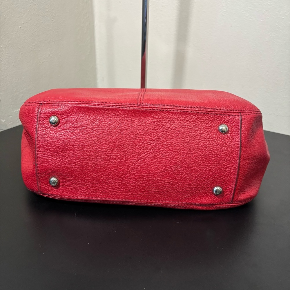 Grace Adele Red Pebbled Leather Hobo Shoulder Bag - Picture 11 of 13